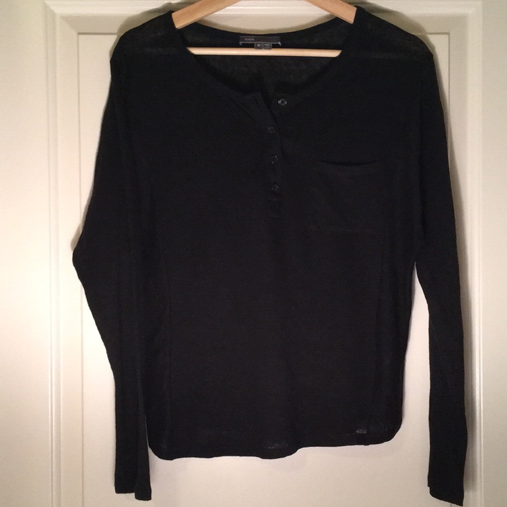 Vince 100% Linen Henley.